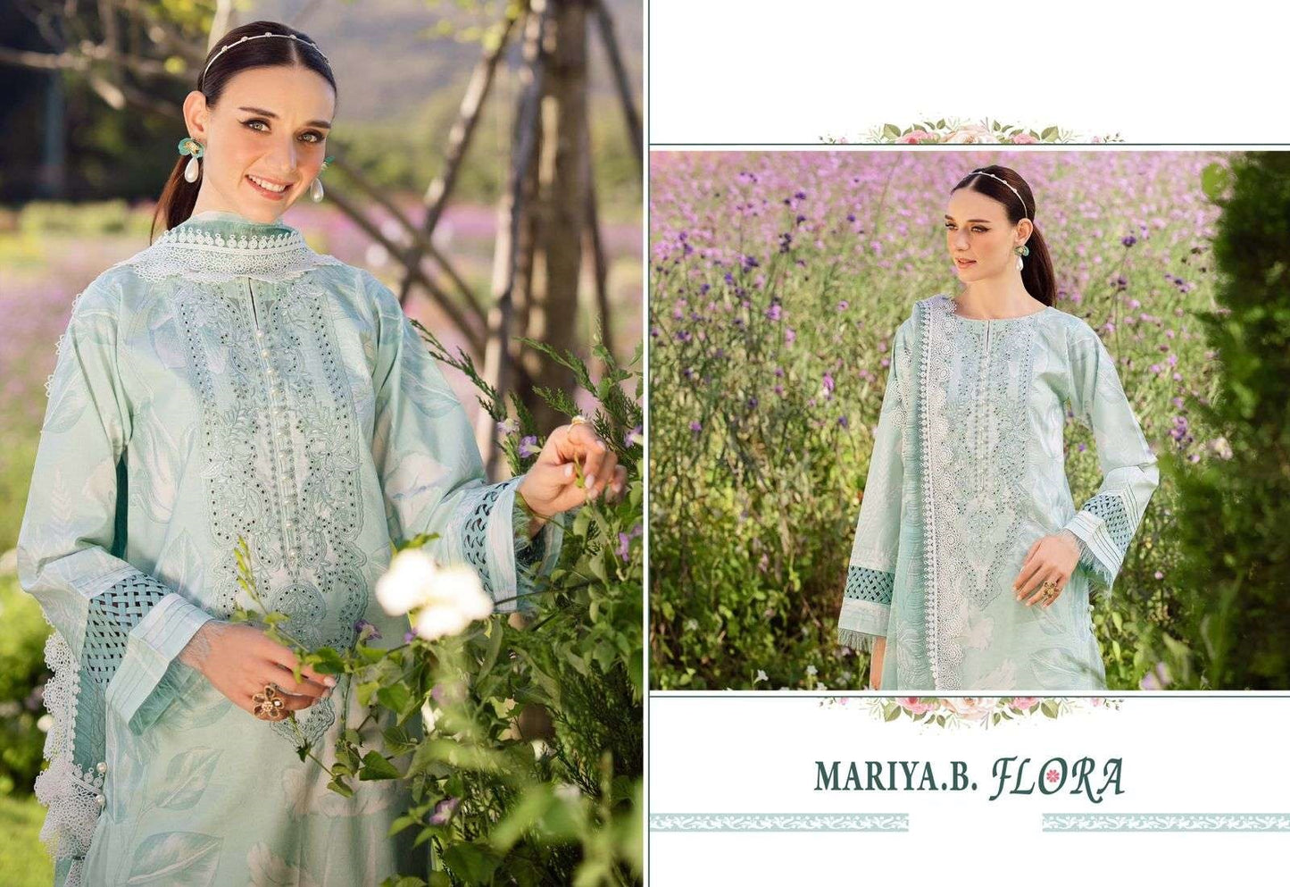 Mariya B Flora Pakistani Designer Exclusive Embroidered Lawn Suit