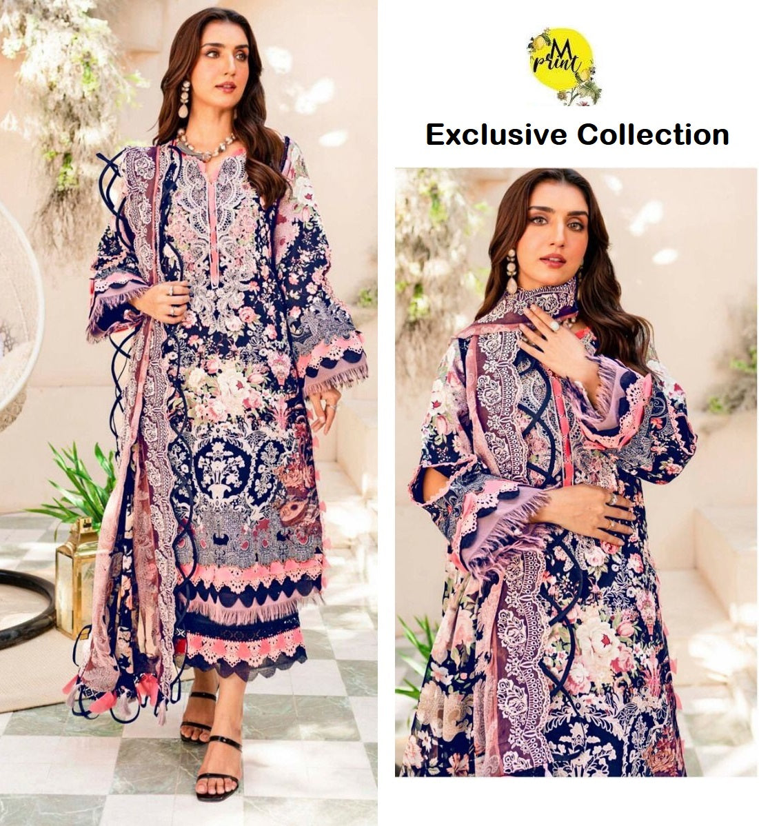 Mprint Pakistani Designer Stylish Hit Embroidered Lawn Suit
