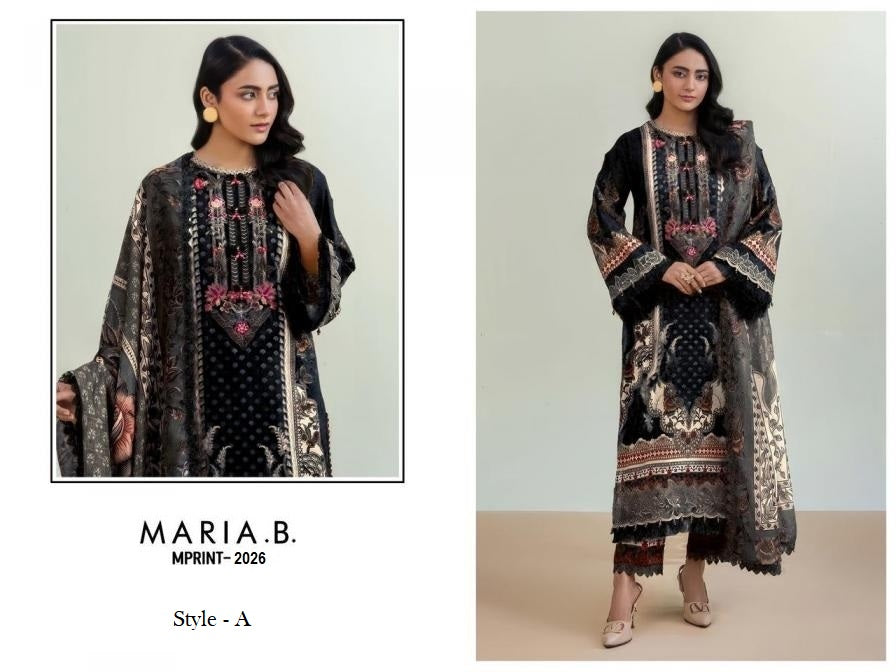 Maria B Mprints Pakistani Designer Stylish Embroidered Lawn Suit