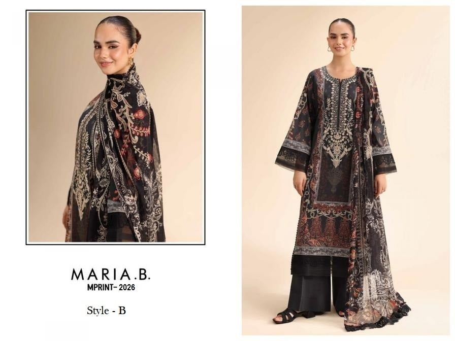 Maria B Mprints Pakistani Designer Stylish Embroidered Lawn Suit
