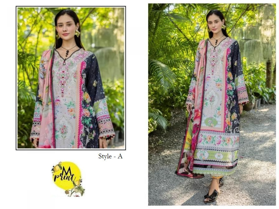 Mprints Pakistani Designer Stylish Embroidered Lawn Suit