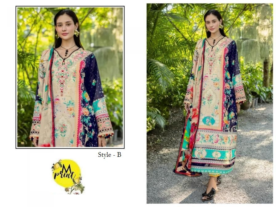 Mprints Pakistani Designer Stylish Embroidered Lawn Suit