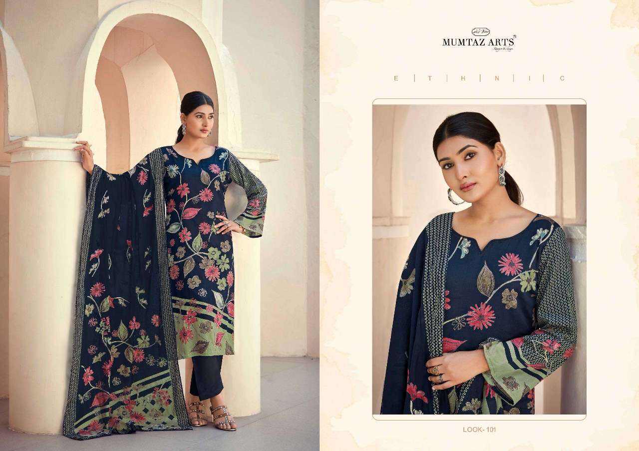Mumtaz Pakistani Designer Embroidered Pure Cotton Lawn Suit