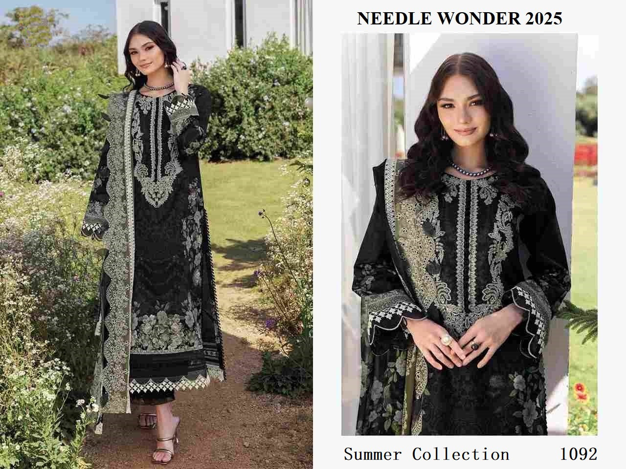 Needle Wonder Pakistani Designer Cotton Embroidered Lawn Suit
