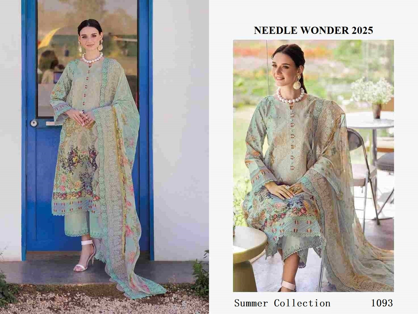 Needle Wonder Pakistani Designer Cotton Embroidered Lawn Suit