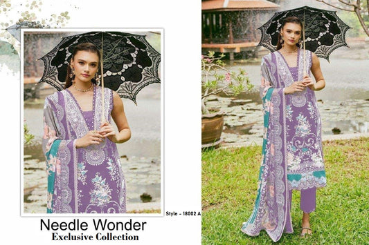 Needle Wonder Pakistani Designer Exclusive Embroidered Lawn Suit