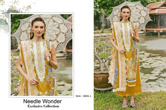 Needle Wonder Pakistani Designer Exclusive Embroidered Lawn Suit