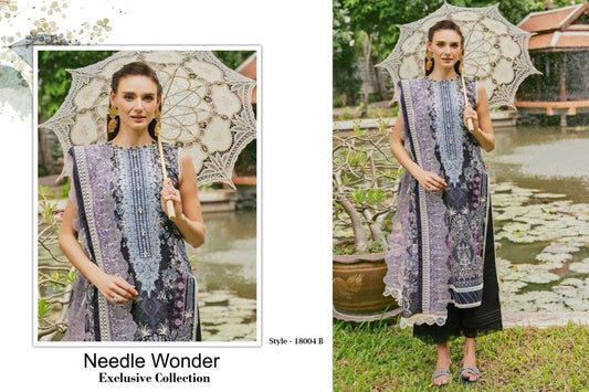 Needle Wonder Pakistani Designer Exclusive Embroidered Lawn Suit