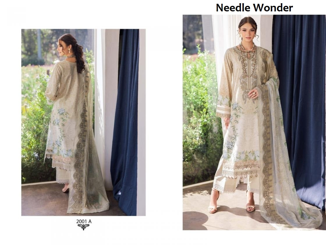 Needle Wonder Pakistani Designer Exclusive Embroidered Lawn Suit