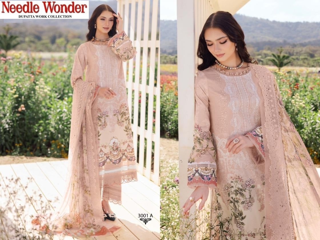 Needle Wonder Pakistani Designer Exclusive Embroidered Lawn Suit
