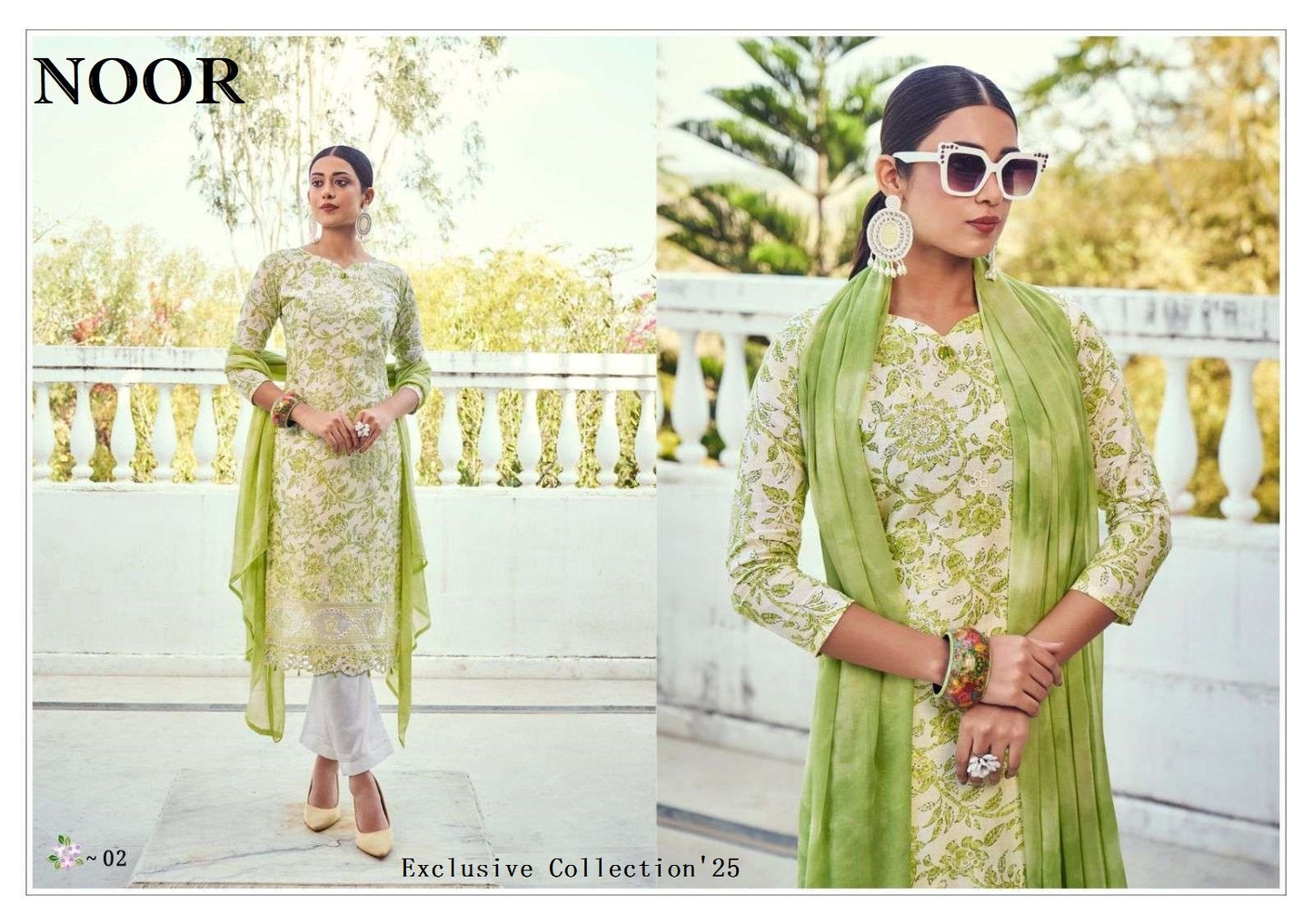Noor Pakistani Designer Classic Pure Cotton Embroidered Shalwar Suit