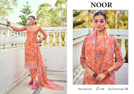 Noor Pakistani Designer Classic Pure Cotton Embroidered Shalwar Suit