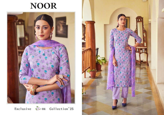 Noor Pakistani Designer Classic Pure Cotton Embroidered Shalwar Suit