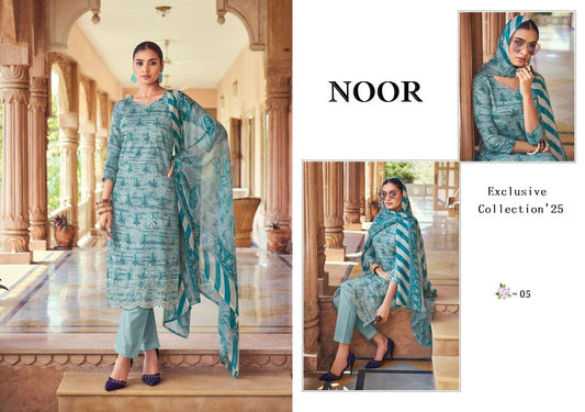 Noor Pakistani Designer Classic Pure Cotton Embroidered Shalwar Suit