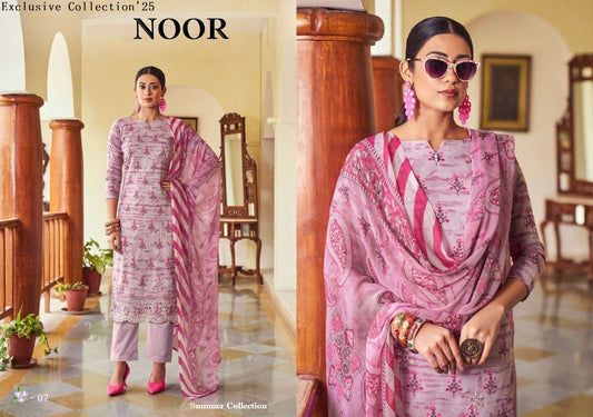 Noor Pakistani Designer Classic Pure Cotton Embroidered Shalwar Suit