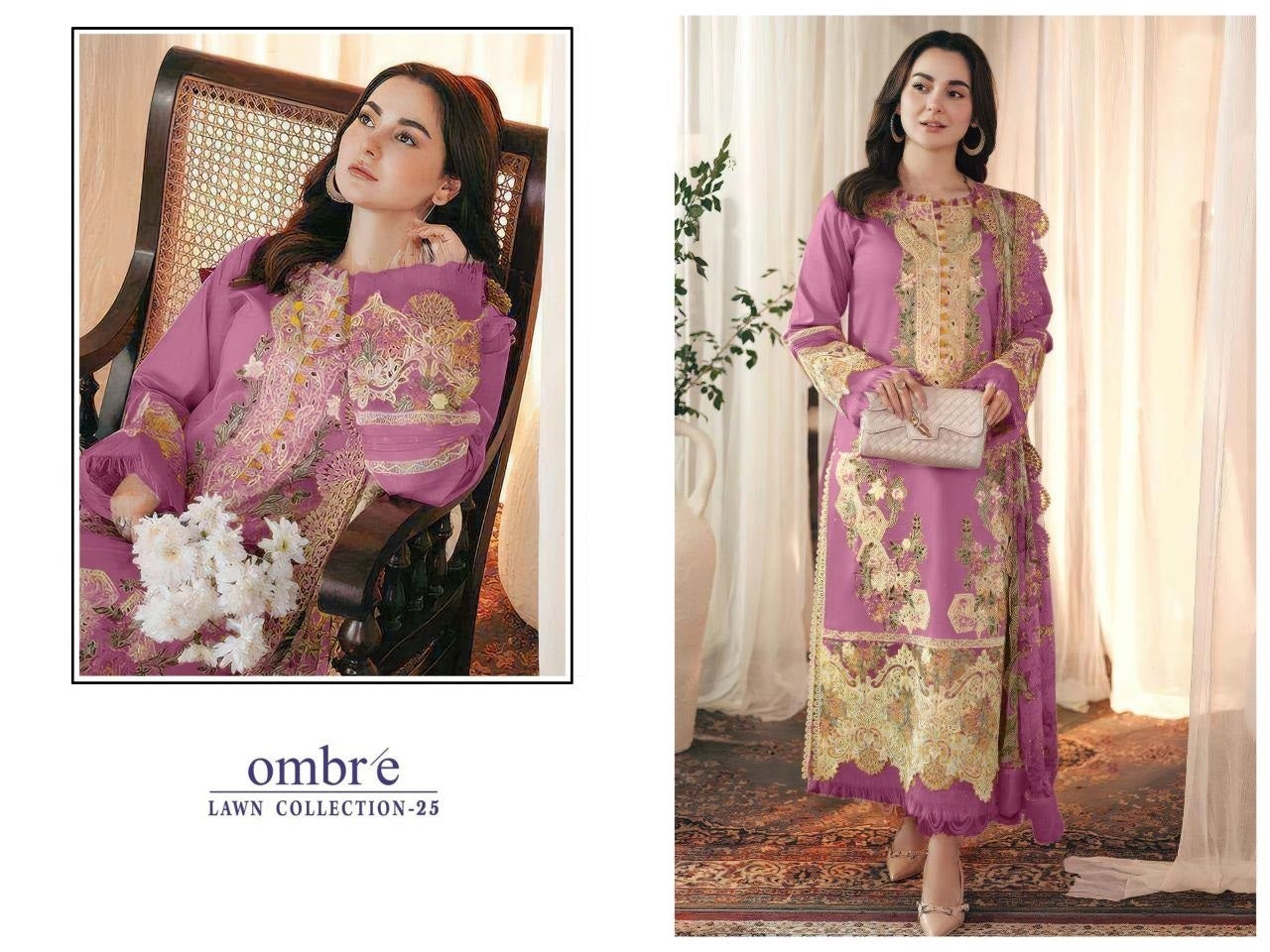 Ombre Pakistani Designer Stylish Super Hit Embroidered Lawn Suit
