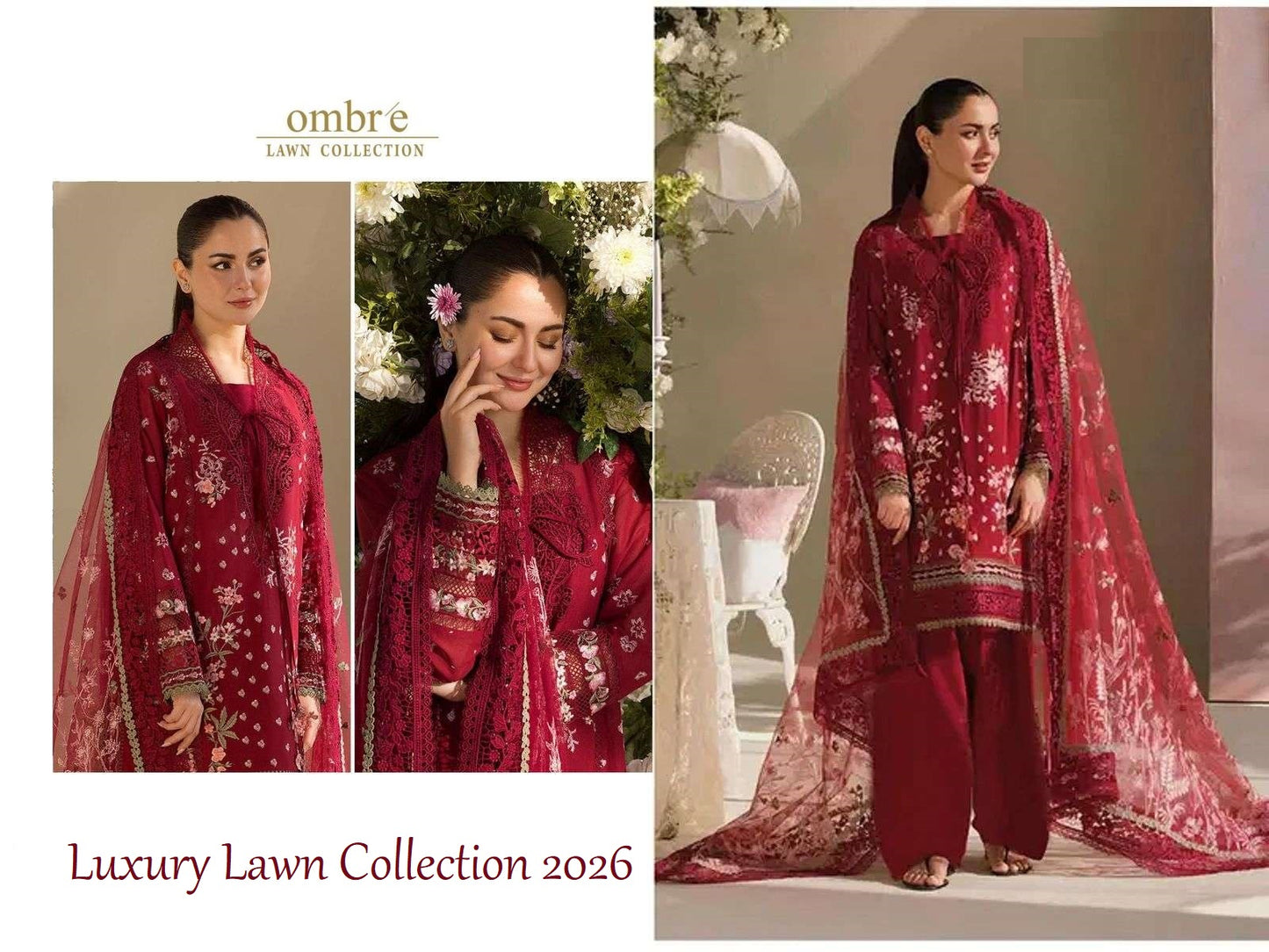 Ombre Pakistani Designer Super Hit Embroidered Lawn Suit - AliShaif