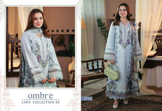 Ombre Pakistani Designer Stylish Super Hit Embroidered Lawn Suit