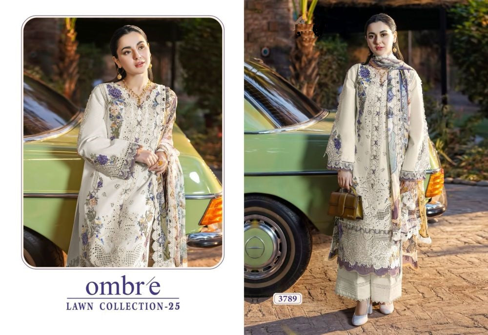 Ombre Pakistani Designer Stylish Super Hit Embroidered Lawn Suit