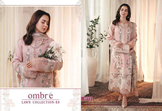 Ombre Pakistani Designer Stylish Super Hit Embroidered Lawn Suit