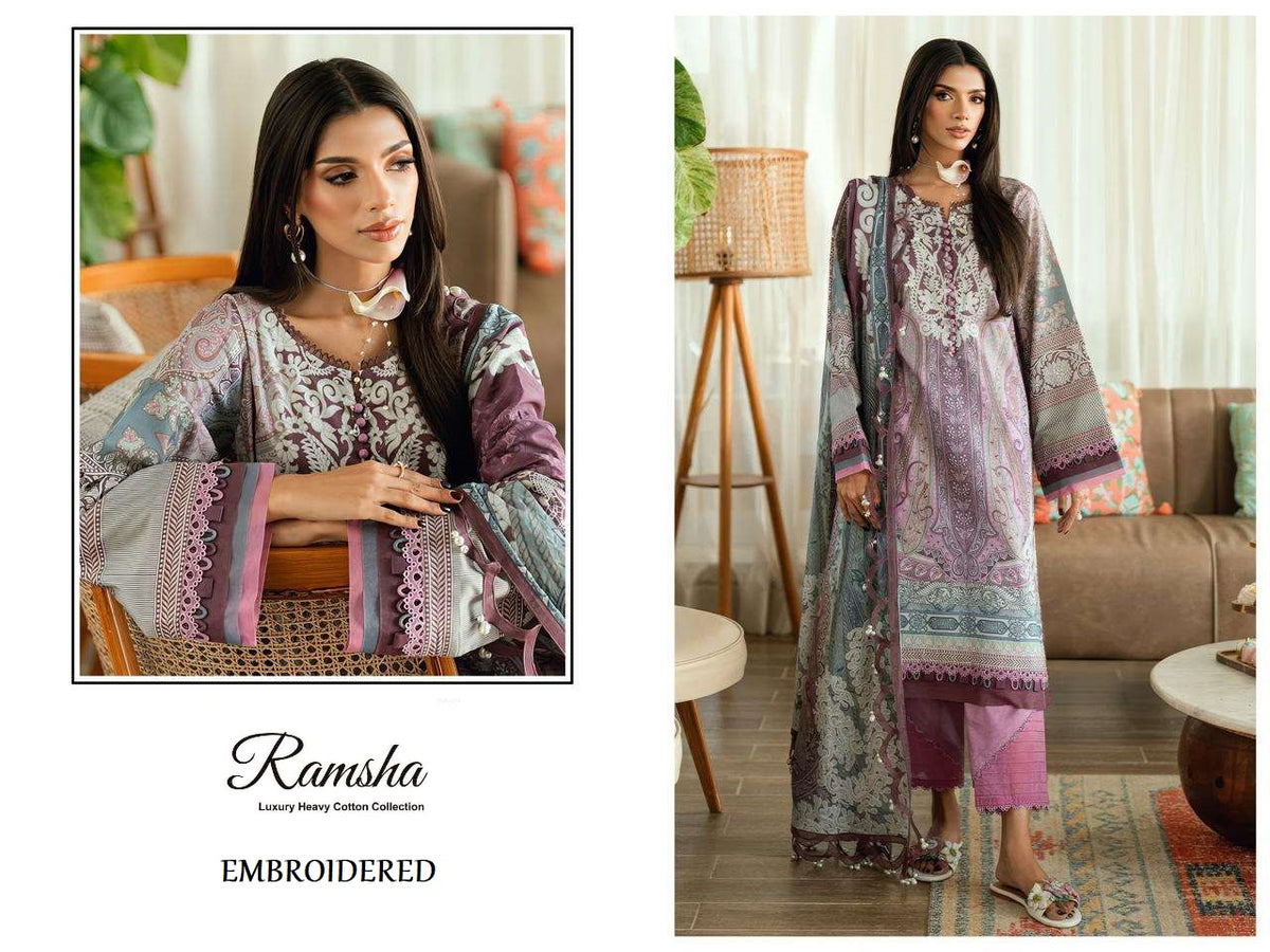 Ramsha Pakistani Designer Hit Embroidered Lawn Suit