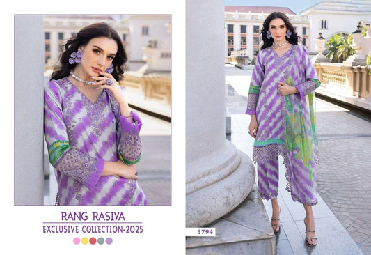 Rang Rasiya Pakistani Designer Embroidered Pure Cotton Lawn Suit