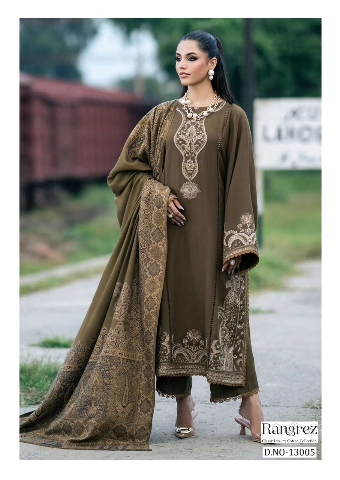 Rangrez Pakistani Designer Pure Cotton Printed Shalwar Suit