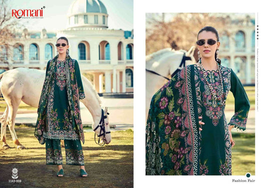 Romani Pakistani Classic Designer Pure Cotton Embroidered Suit