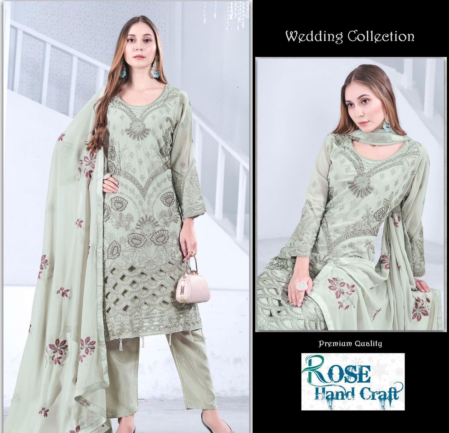 Rose Pakistani Designer Luxury Hit Wedding Party Wear suit