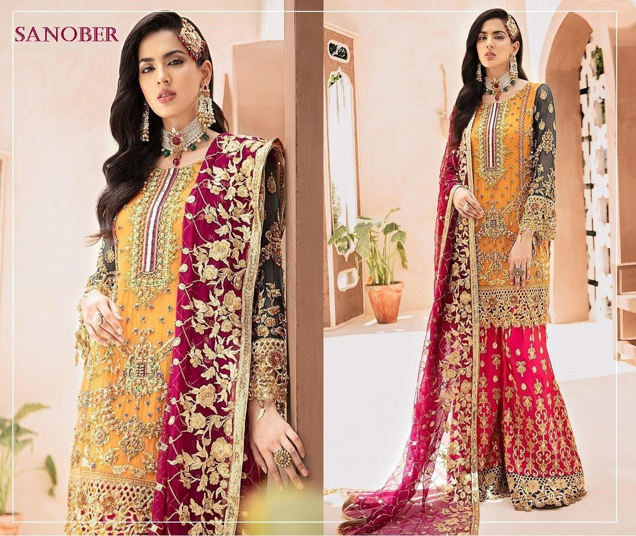 Sanober Pakistani Designer Luxury Wedding Party Wear Dress