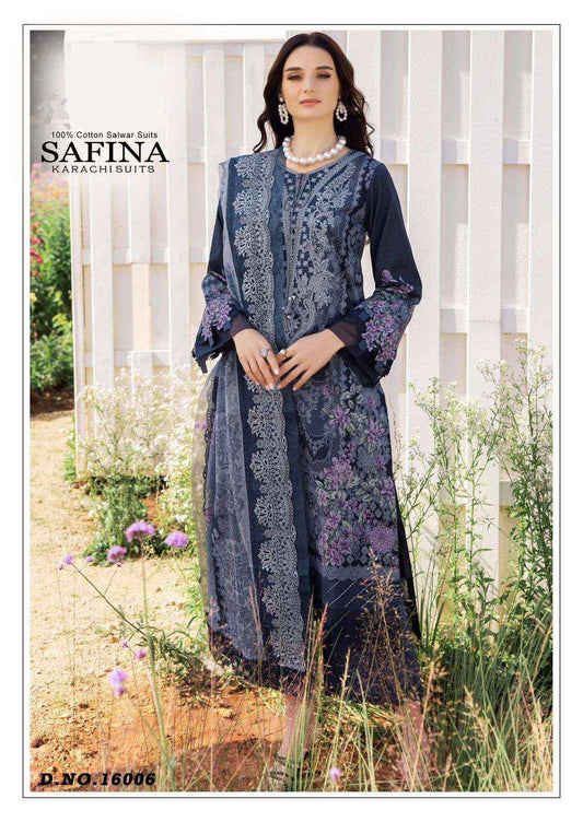 Safina Pakistani Designer Pure Cotton Printed Shalwar Suit