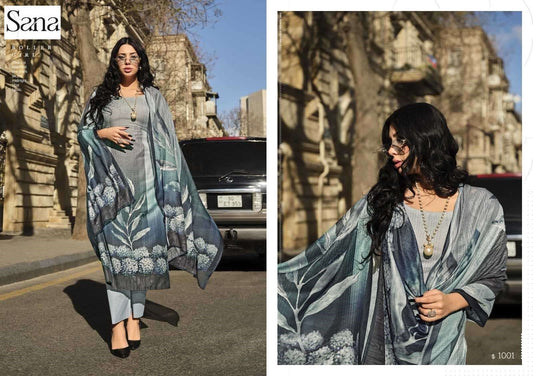 Sana Pakistani Designer Digital Print Voile Cotton Suit