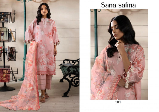 Sana Safina Pakistani Designer Embroidered Pure Cotton Lawn Suit