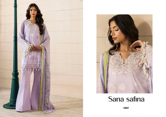Sana Safina Pakistani Designer Embroidered Pure Cotton Lawn Suit