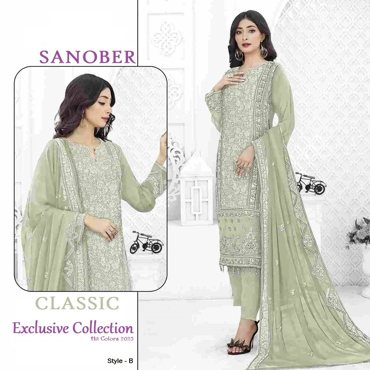 Sanober Pakistani Designer Classic Hit Wedding Party Wear Dress