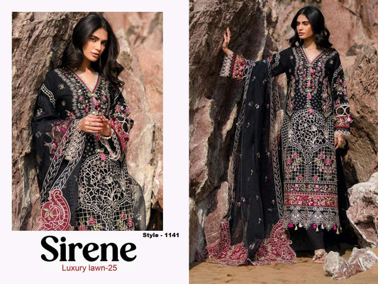 Sirene Pakistani Designer Luxury Embroidered Pure Cotton Lawn Suit