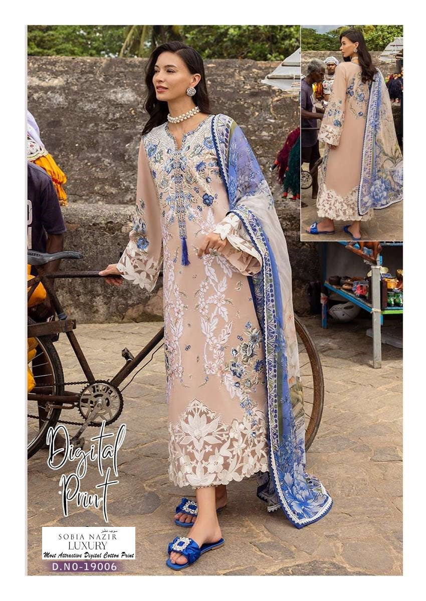 Sobia Nazir Pakistani Designer Luxury Pure Cotton Printed Suit