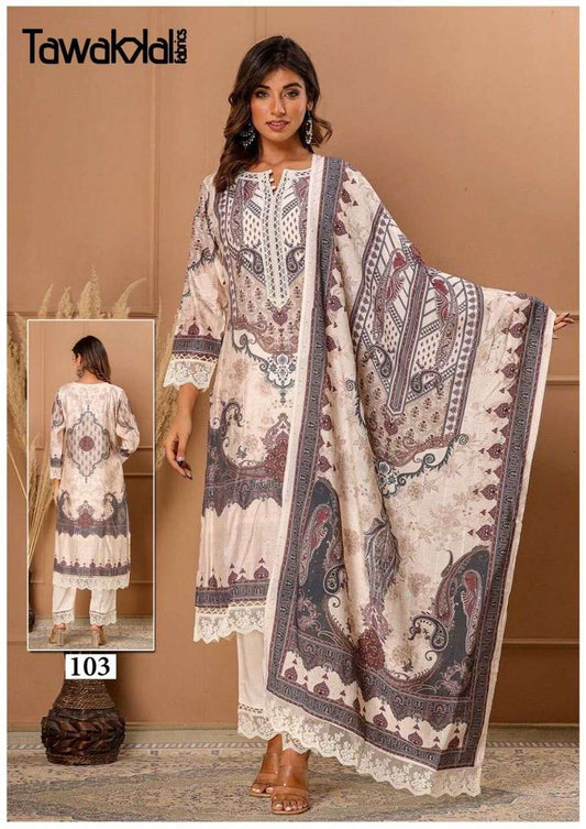 Tawakkal Pakistani Designer Pure Cotton Printed Shalwar Suit