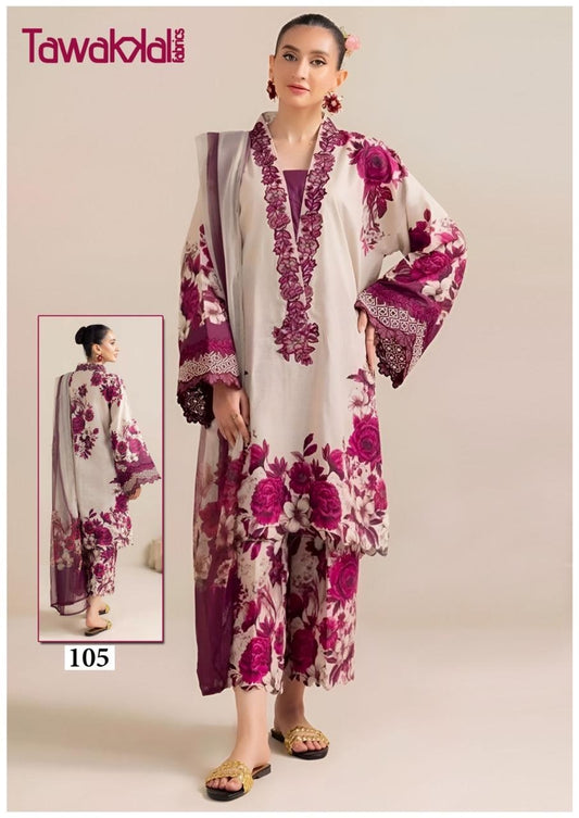 Tawakkal Pakistani Designer Pure Cotton Printed Shalwar Suit