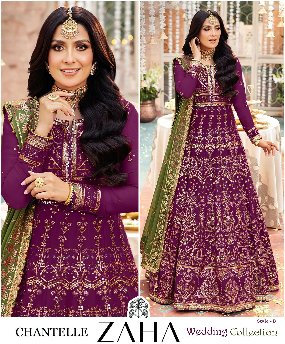Zaha Pakistani Designer Exclusive Wedding Party Wear Gown