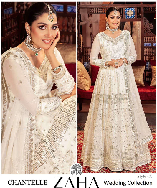 Zaha Pakistani Designer Super Hit Wedding Party Wear Gown