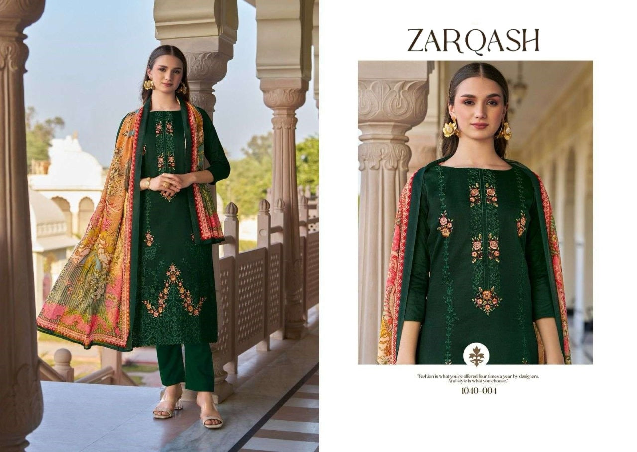 Zarqash Pakistani Designer Hit Cotton Embroidered Lawn Suit