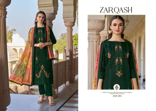 Zarqash Pakistani Designer Hit Cotton Embroidered Lawn Suit