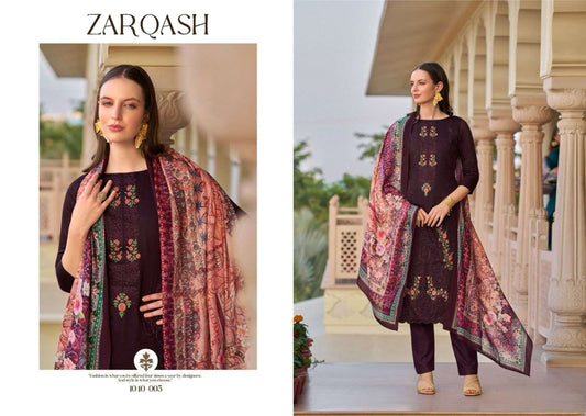 Zarqash Pakistani Designer Hit Cotton Embroidered Lawn Suit