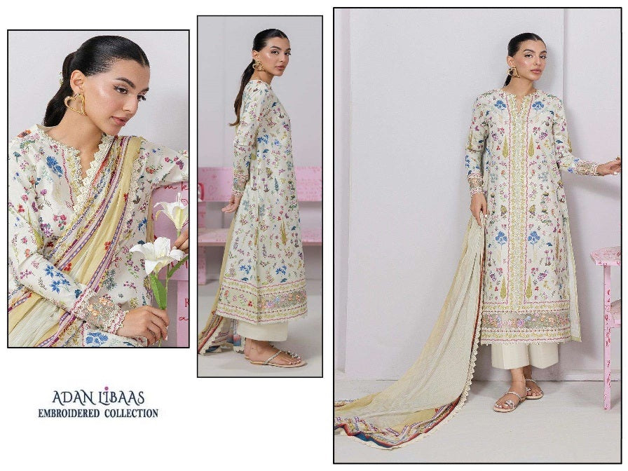 Adan Libaas Pakistani Designer Hit Pure Cotton Embroidered Lawn Suit
