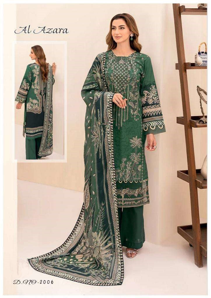 Al Azara  Pakistani Designer Pure Lawn Cotton Printed Suit