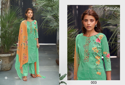 Ehsaas Designer Classic Pure Cotton Embroidered Lawn Suit