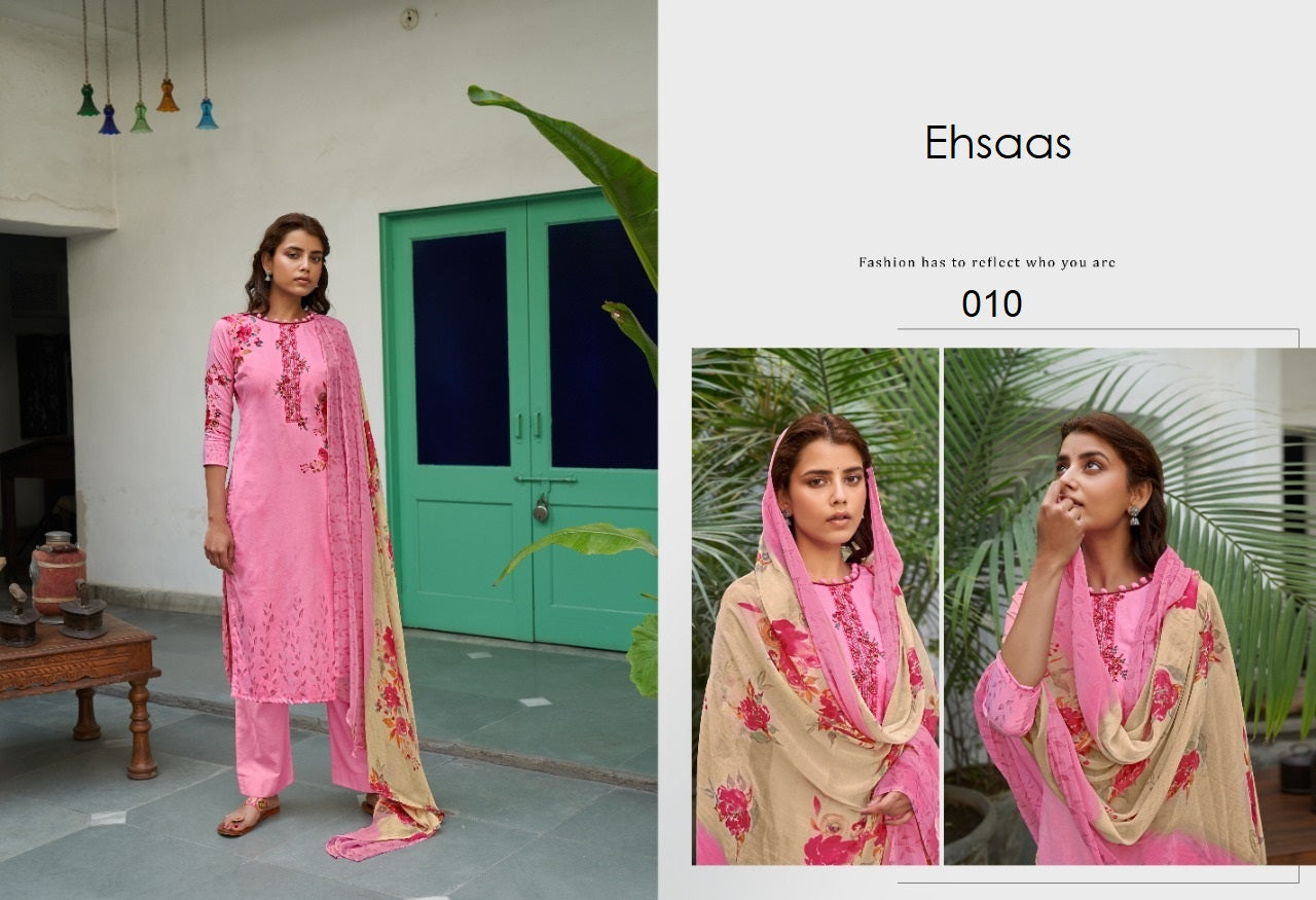 Ehsaas Designer Classic Pure Cotton Embroidered Lawn Suit