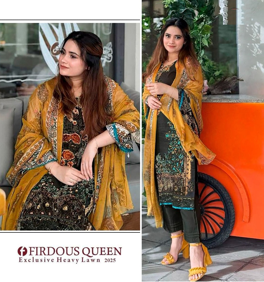 Firdous Queen Exclusive Pakistani Designer Embroidered Lawn Suit