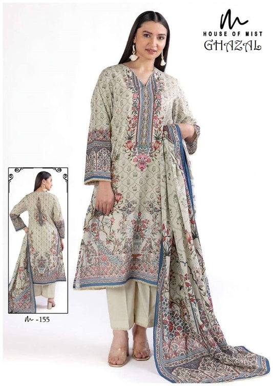 Ghazal Pakistani Designer Pure Cotton Printed Shalwar Suit